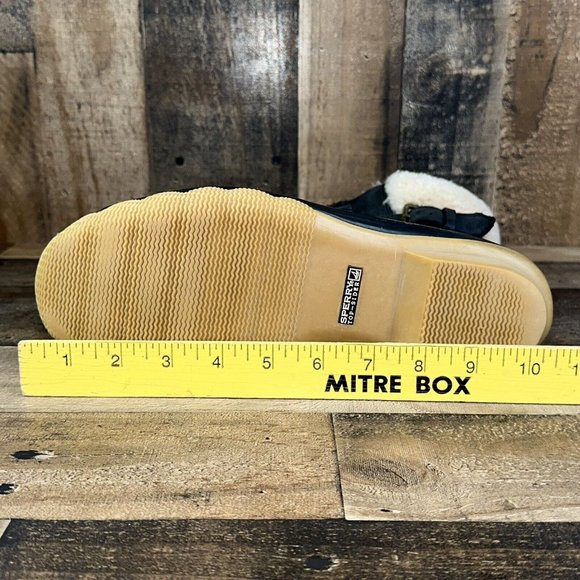 WOMEN'S SPERRY FOR J.CREW SHEARWATER BUCKLE BOOTS IN BLACK Sz 9M - Picture 9 of 11